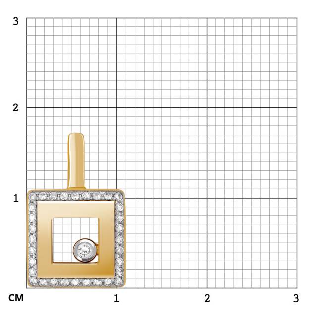 Кулон из жёлтого золота с бриллиантами (043015)