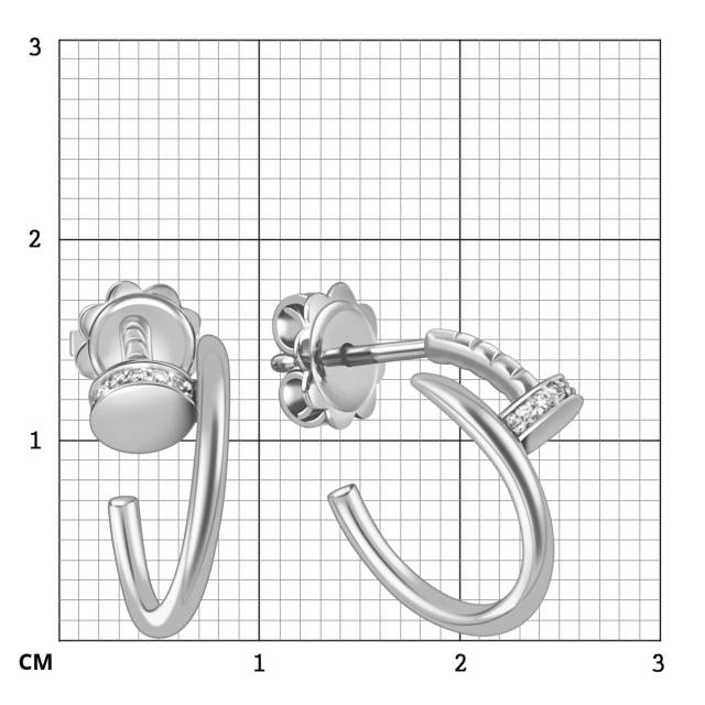 Серьги из белого золота с бриллиантами (059448)