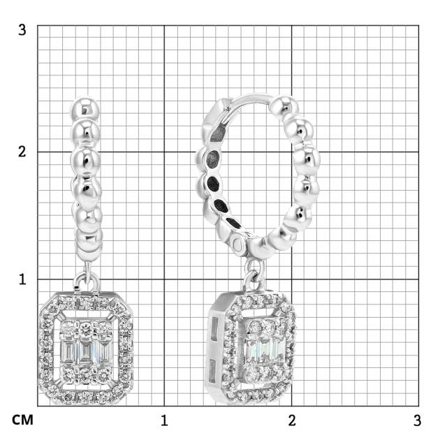 Серьги из белого золота с бриллиантами  (051568)