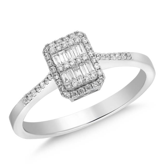 Кольцо из белого золота с бриллиантами (055621)