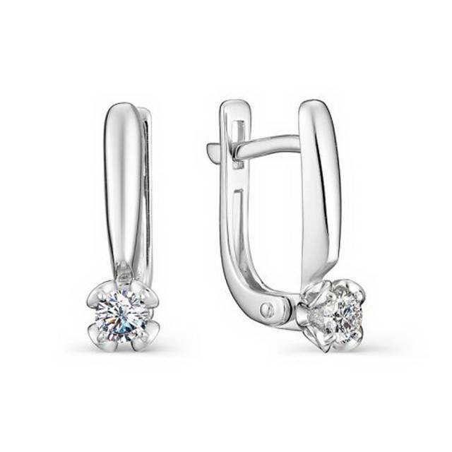 Серьги из белого золота с  бриллиантами (031628)