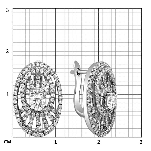 Серьги из белого золота с бриллиантами (023445)