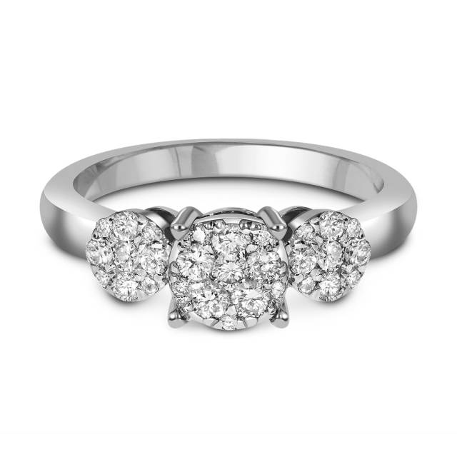 Кольцо из белого золота с бриллиантами (039688)