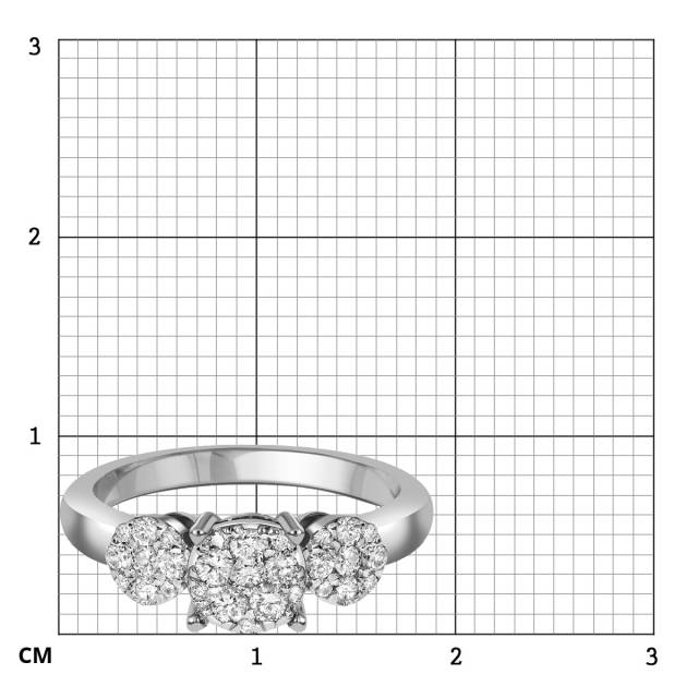 Кольцо из белого золота с бриллиантами (039688)
