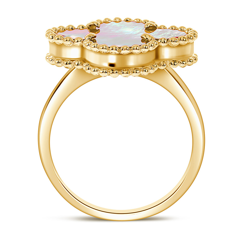 Кольцо из жёлтого золота с перламутром (048093)