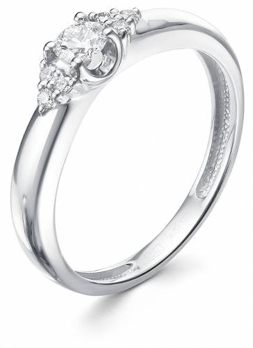 Помолвочное кольцо из белого золота с бриллиантами 17.0