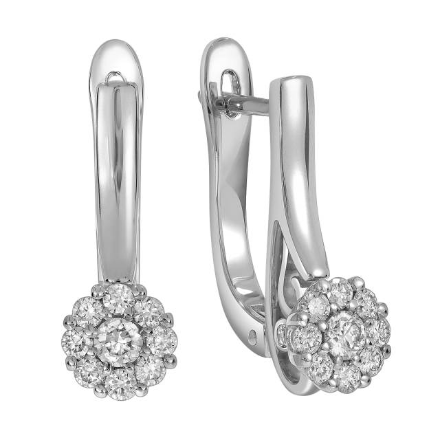 Серьги из белого золота с бриллиантами (039699)