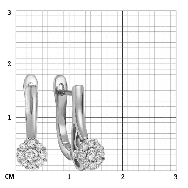Серьги из белого золота с бриллиантами (039699)