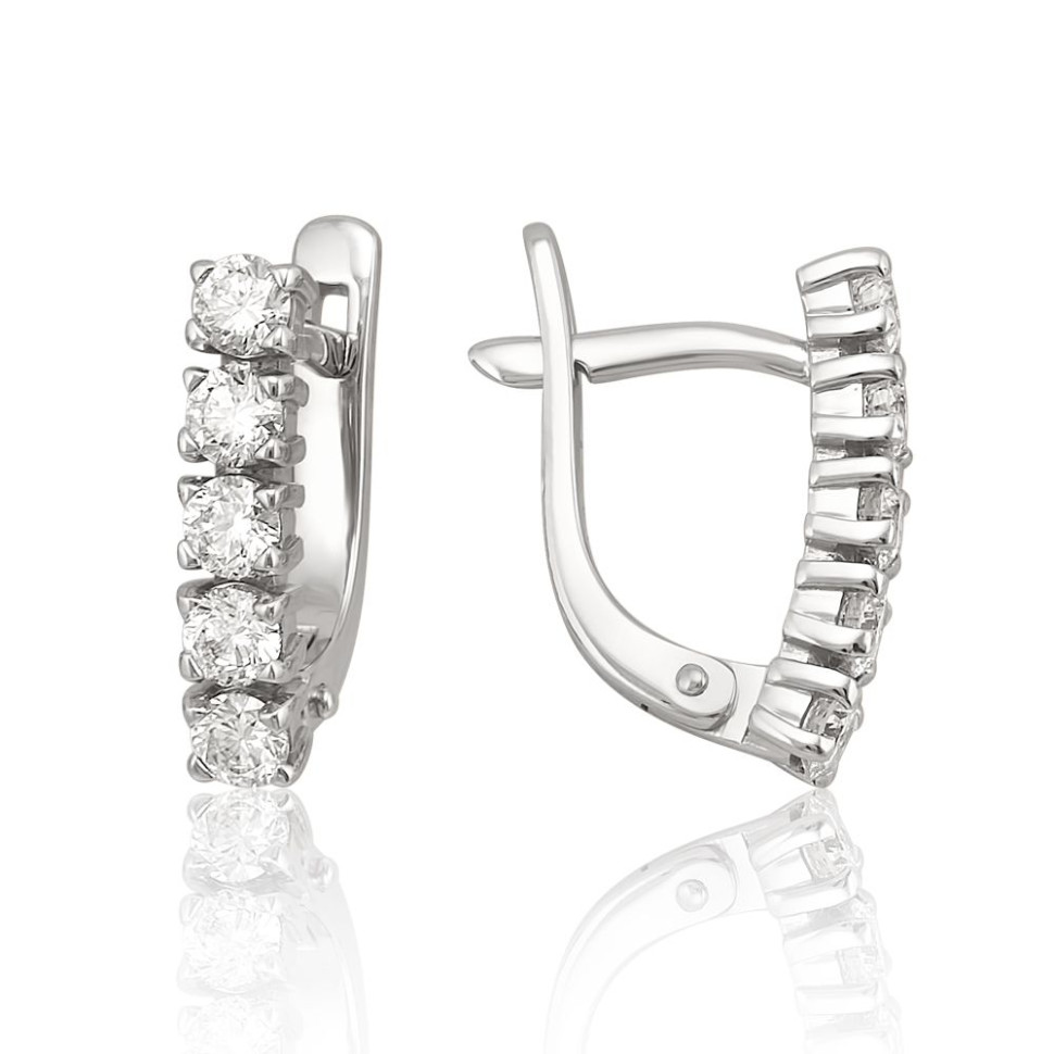 Серьги из белого золота с бриллиантами (052814)