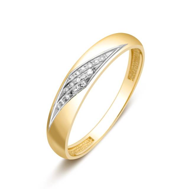 Кольцо из жёлтого золота с бриллиантами (024155)