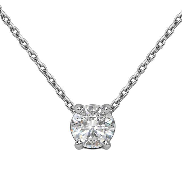 Колье из белого золота с бриллиантом (059394)