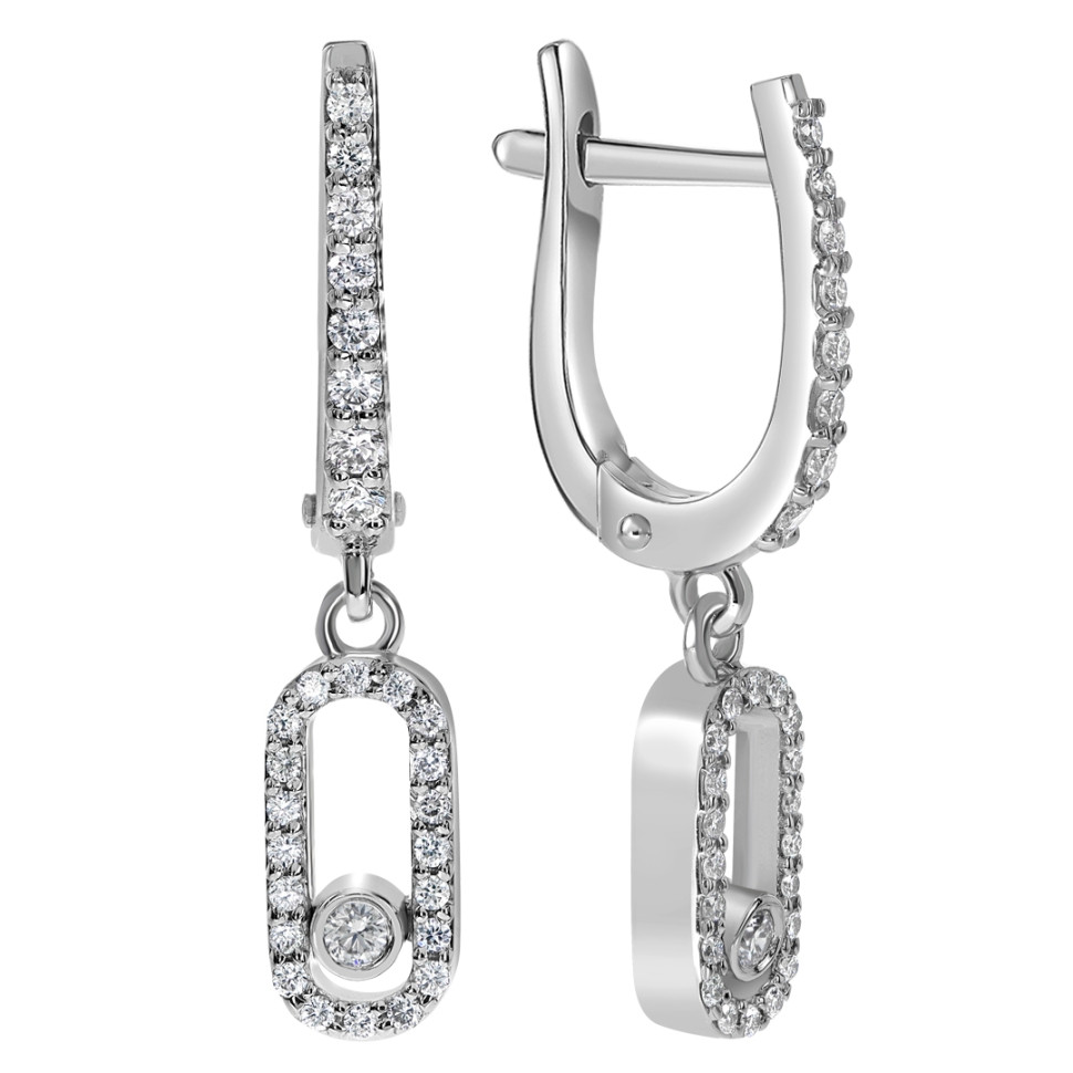 Серьги из белого золота с бриллиантами (061649)