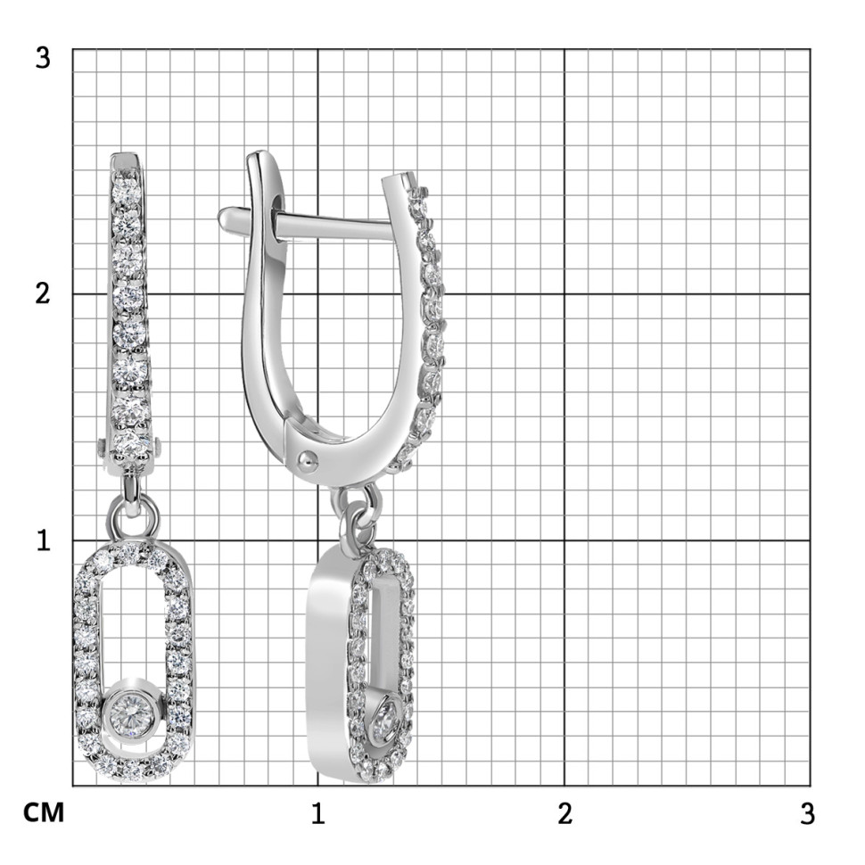 Серьги из белого золота с бриллиантами (061649)