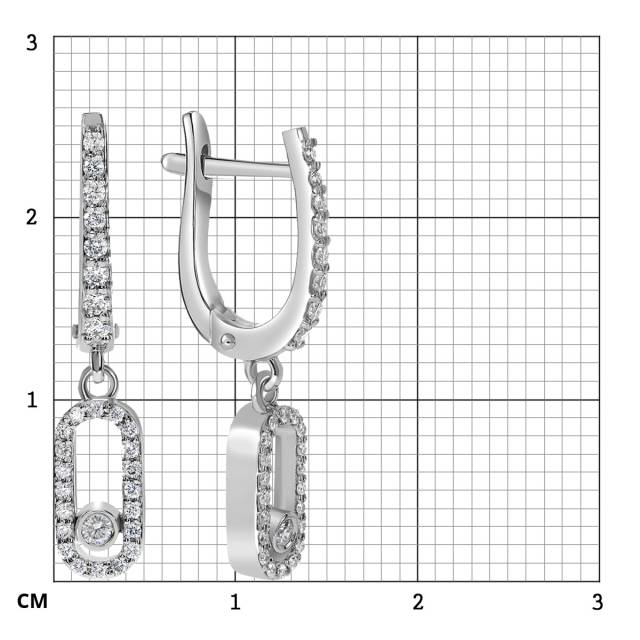 Серьги из белого золота с бриллиантами (061649)