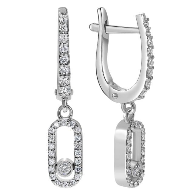 Серьги из белого золота с бриллиантами (061649)