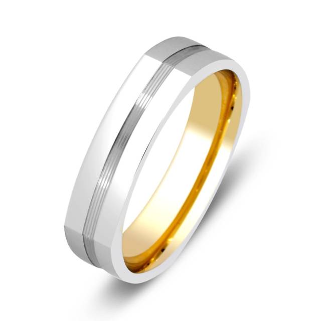 Обручальное кольцо из комбинированного золота Tiamo (014919)