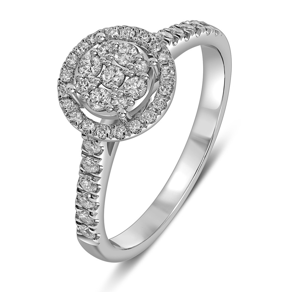 Кольцо из белого золота с бриллиантами (054318)