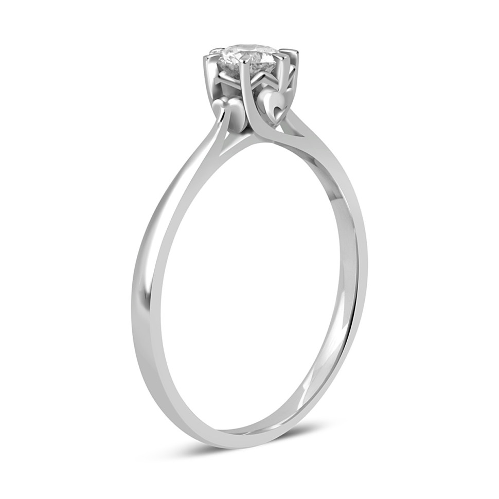 Помолвочное кольцо из платины с бриллиантом (014987)