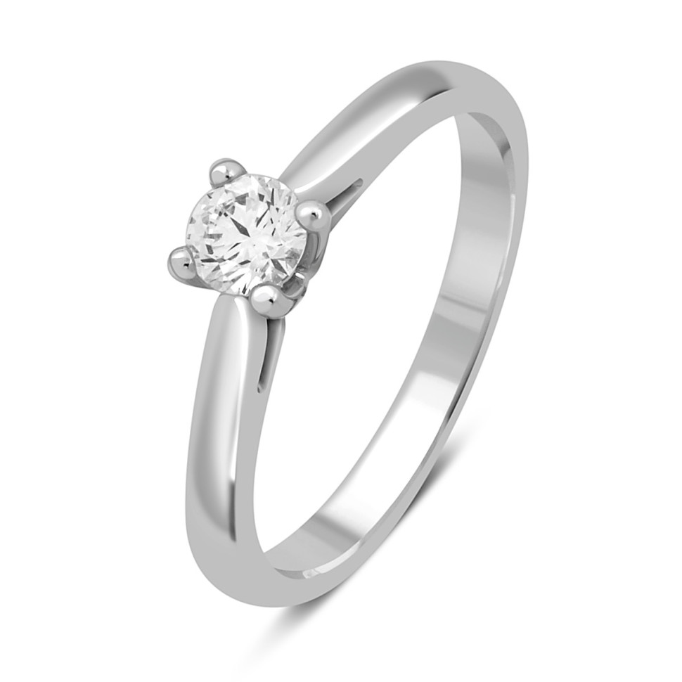 Помолвочное кольцо из белого золота с бриллиантом 