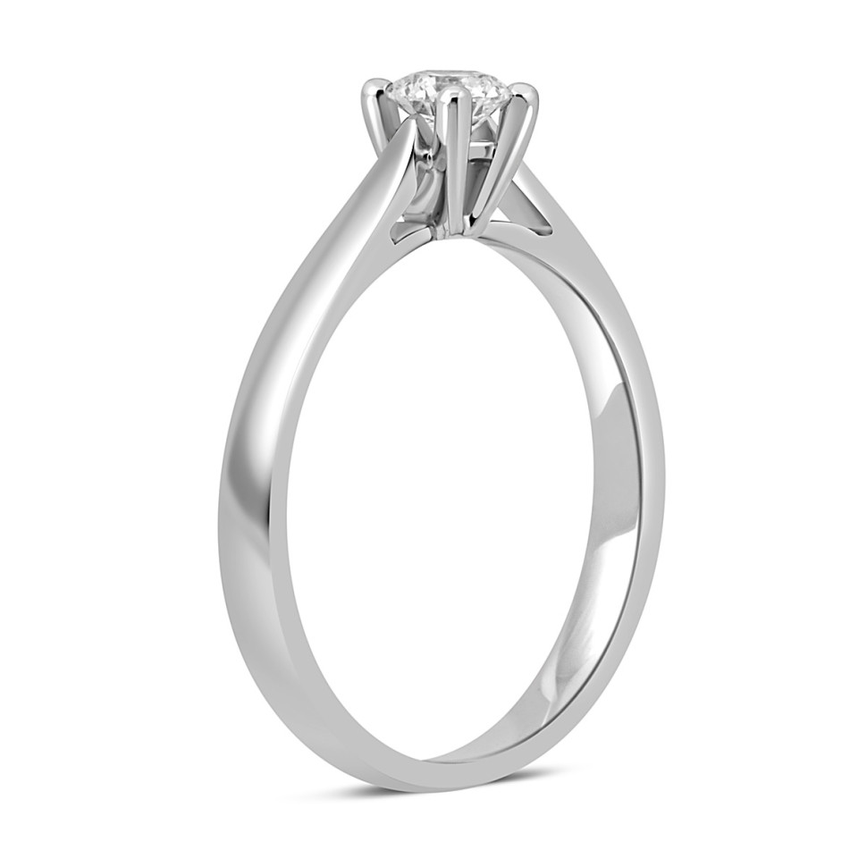 Помолвочное кольцо из белого золота с бриллиантом 