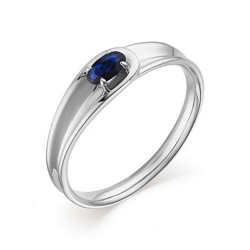 Кольцо из белого золота с сапфиром (042052)