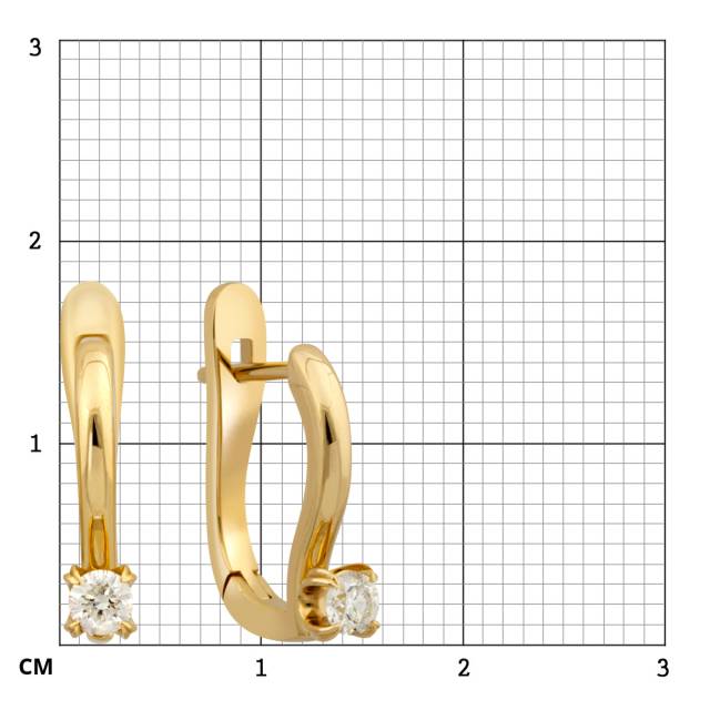 Серьги из жёлтого золота с бриллиантами (023462)