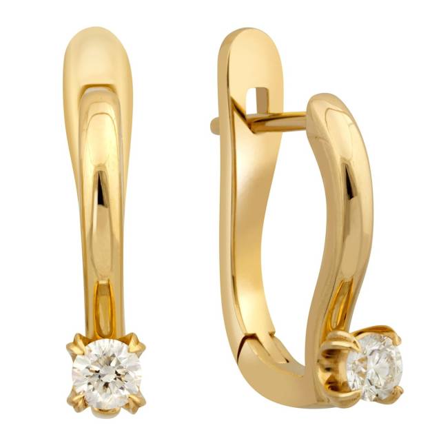 Серьги из жёлтого золота с бриллиантами (023462)