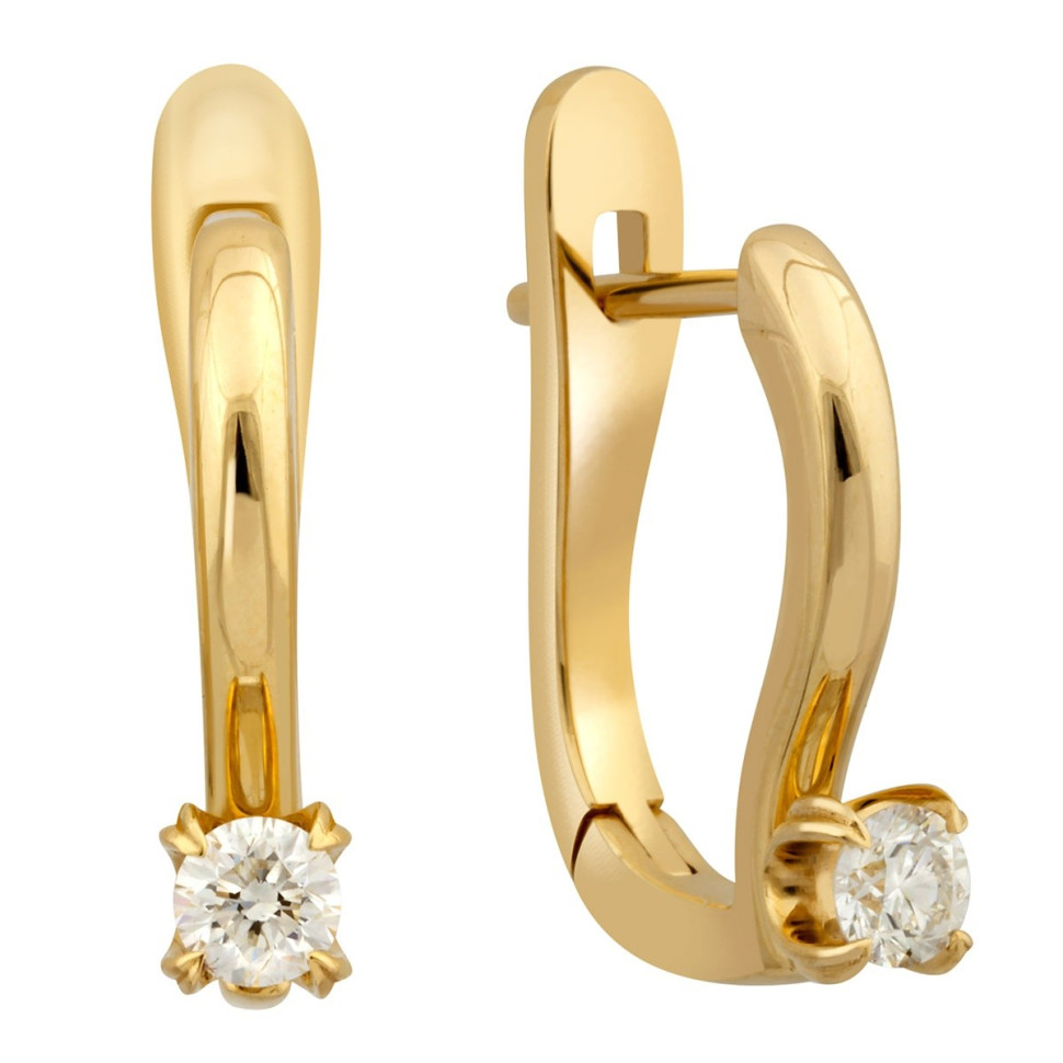 Серьги из жёлтого золота с бриллиантами (023462)