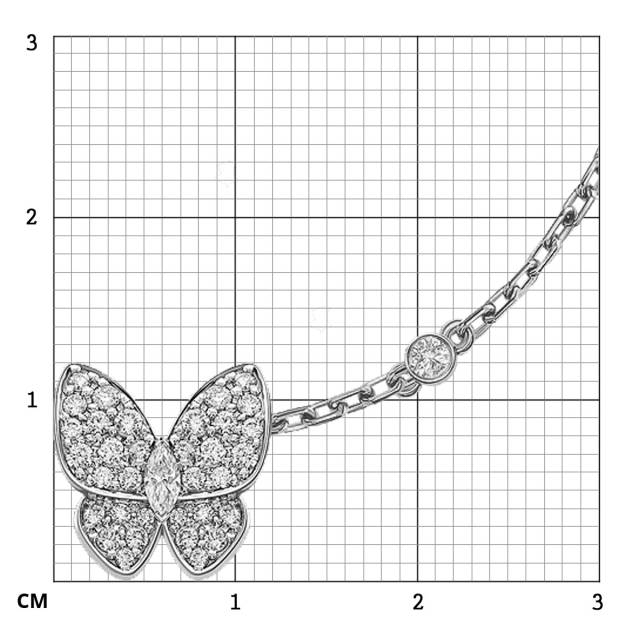 Браслет из белого золота с бриллиантами "Бабочки" (059690)