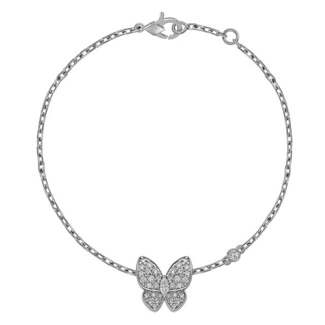 Браслет из белого золота с бриллиантами "Бабочки" (059690)