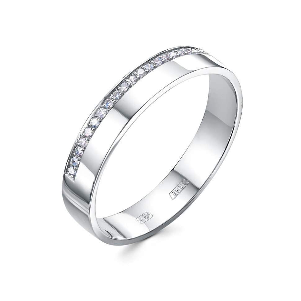 Обручальное кольцо из платины с бриллиантами (057989)