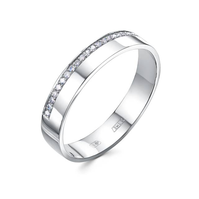 Обручальное кольцо из платины с бриллиантами (057989)