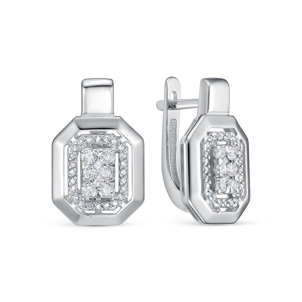 Серьги из белого золота с бриллиантами (060407)