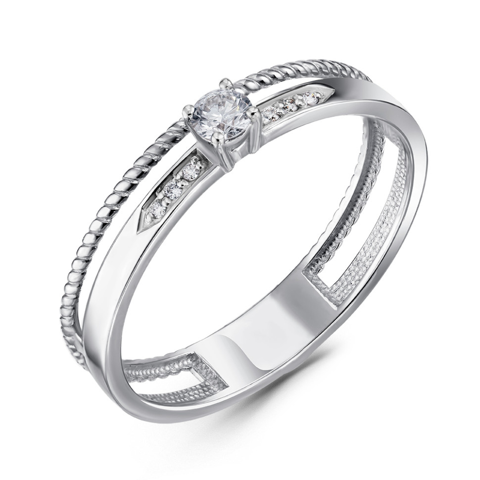 Помолвочное кольцо из белого золота с бриллиантами (060480)