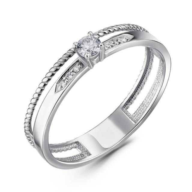 Помолвочное кольцо из белого золота с бриллиантами (060480)