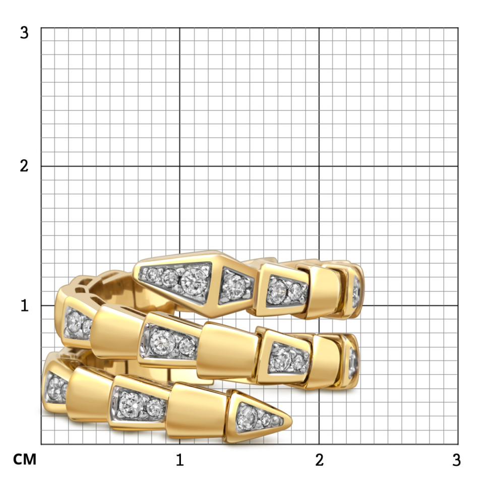 Кольцо из жёлтого золота с бриллиантами (058541)