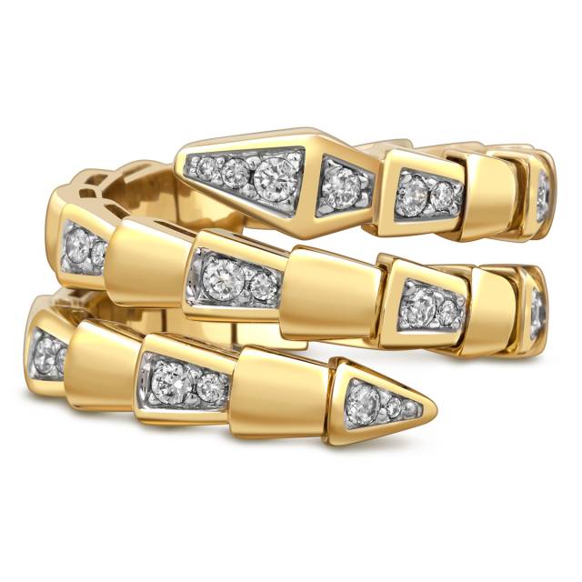 Кольцо из жёлтого золота с бриллиантами (058541)