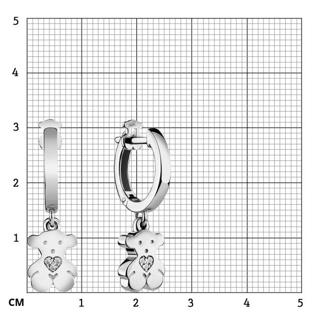 Серьги из белого золота с бриллиантами (055870)