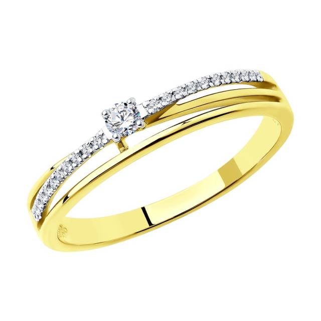 Кольцо из жёлтого золота с бриллиантами (045065)