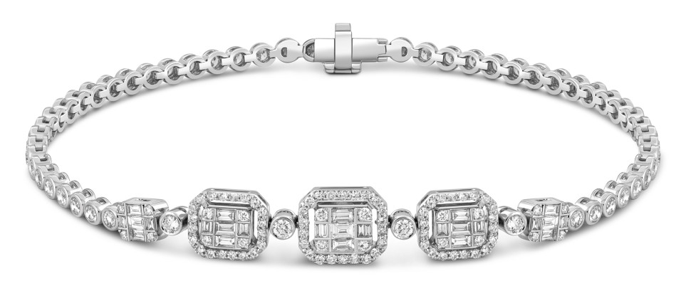 Браслет из белого золота с бриллиантами (049717)