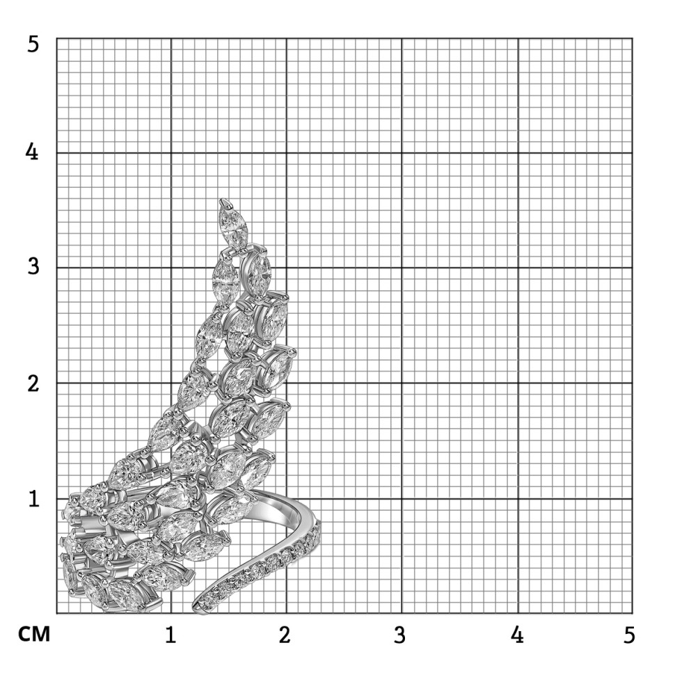 Кольцо из белого золота с бриллиантами (063657)