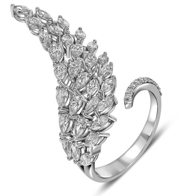 Кольцо из белого золота с бриллиантами (063657)