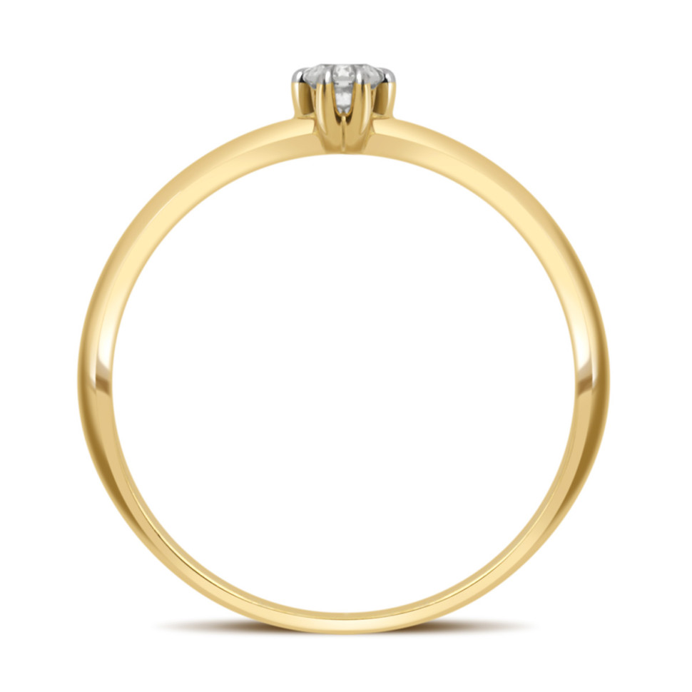Помолвочное кольцо из жёлтого золота с бриллиантом (032740)
