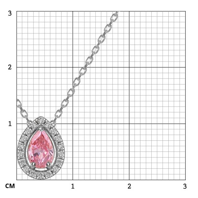 Колье из белого золота с бриллиантами и морганитом (059189)