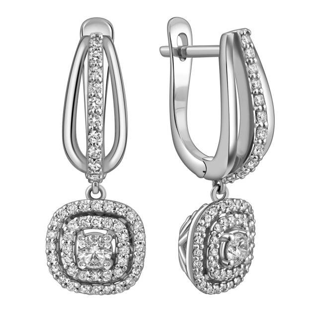 Серьги из белого золота с бриллиантами (025194)