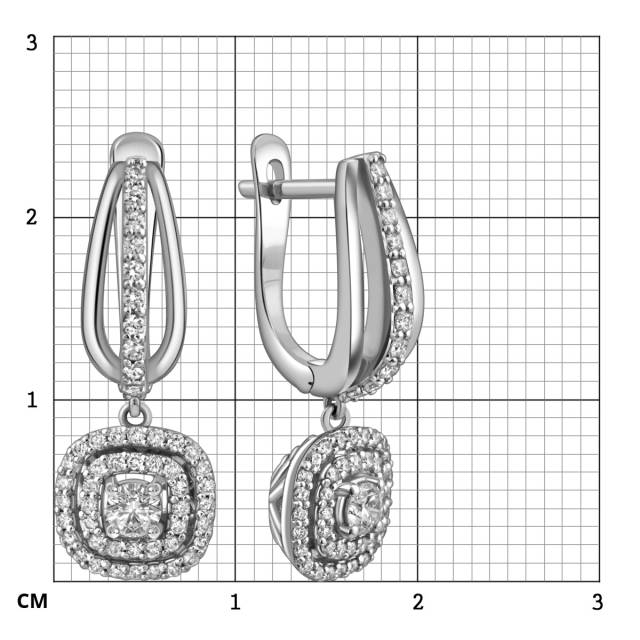 Серьги из белого золота с бриллиантами (025194)