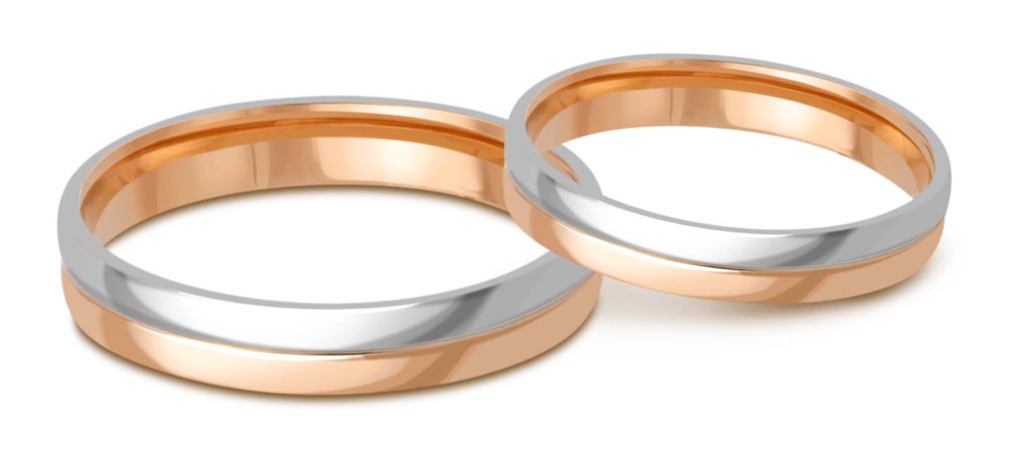 Обручальное кольцо из комбинированного золота (037975)