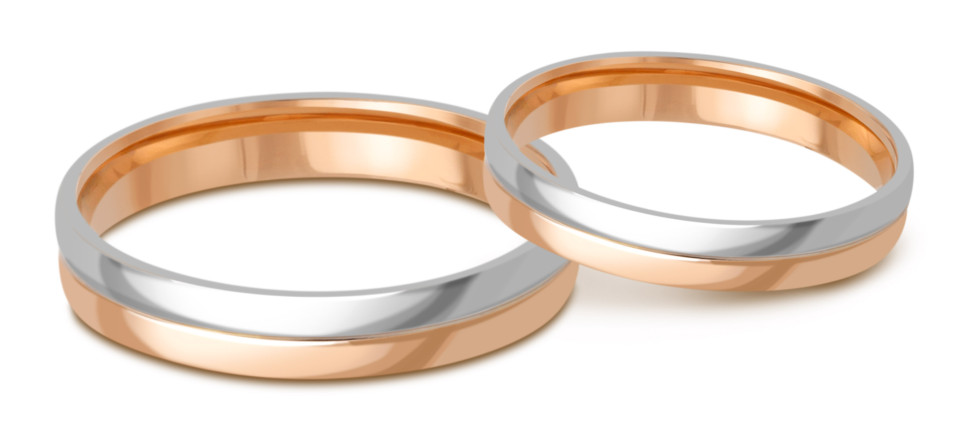 Обручальное кольцо из комбинированного золота (037975)