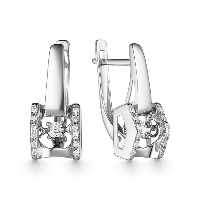 Серьги из белого золота с бриллиантами (059050)