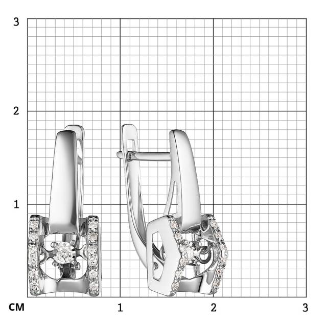 Серьги из белого золота с бриллиантами (059050)